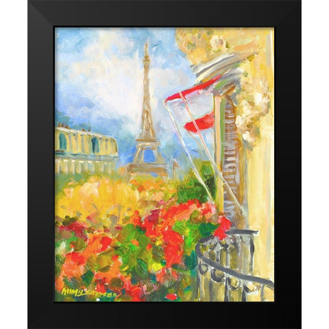 Tower Balcony Black Modern Wood Framed Art Print by Stevens, Allayn