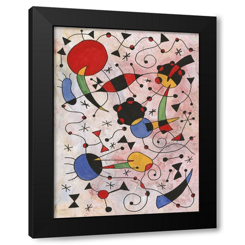 Miro Memoirs I Black Modern Wood Framed Art Print with Double Matting by Willett, Michael