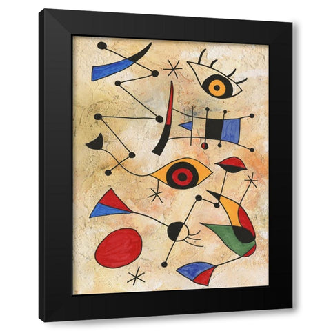 Miro Memoirs IV Black Modern Wood Framed Art Print with Double Matting by Willett, Michael