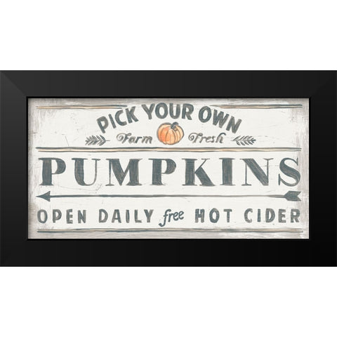 Pumpkin Picking Signs I Black Modern Wood Framed Art Print by Vess, June Erica