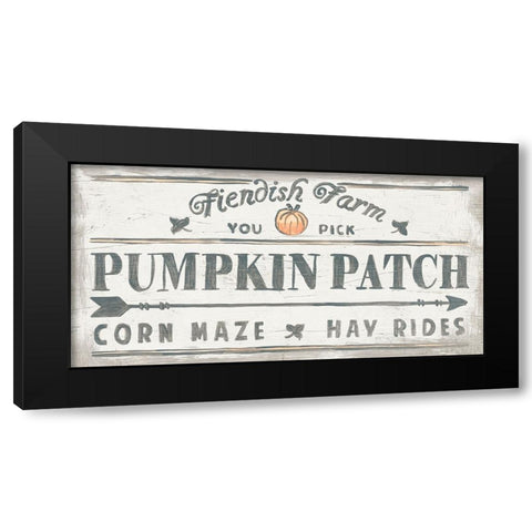 Pumpkin Picking Signs II Black Modern Wood Framed Art Print by Vess, June Erica