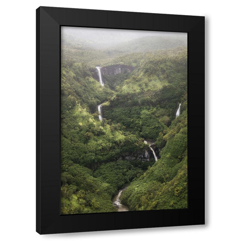 Ribbon Streams II Black Modern Wood Framed Art Print with Double Matting by Head, Danny