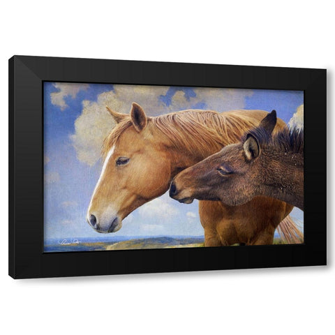 Horse and Mule Black Modern Wood Framed Art Print with Double Matting by Vest, Chris