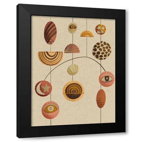 Boho Chimes  I Black Modern Wood Framed Art Print with Double Matting by Moore, Regina