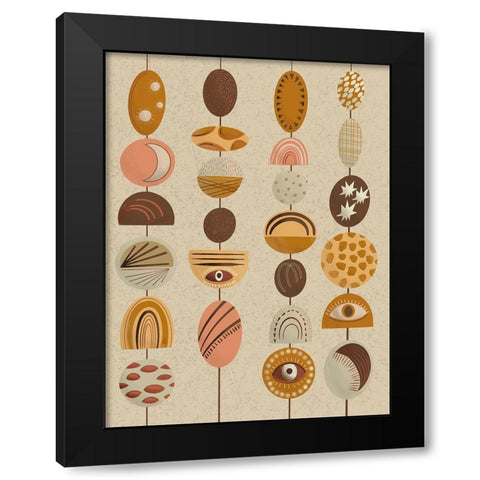 Boho Chimes  II Black Modern Wood Framed Art Print by Moore, Regina