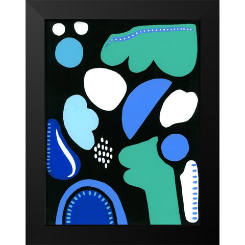 Cool Shapes  II Black Modern Wood Framed Art Print by Moore, Regina