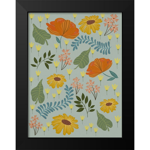 Pick A Daisy I Black Modern Wood Framed Art Print by Moore, Regina