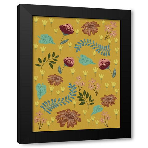 Pick A Daisy II Black Modern Wood Framed Art Print by Moore, Regina