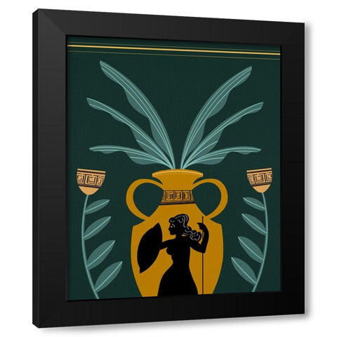 Warrior Goddess Vase I Black Modern Wood Framed Art Print with Double Matting by Moore, Regina