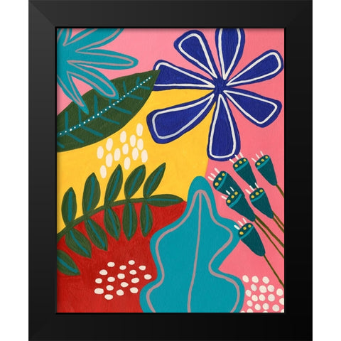 Bold Tropica II Black Modern Wood Framed Art Print by Moore, Regina
