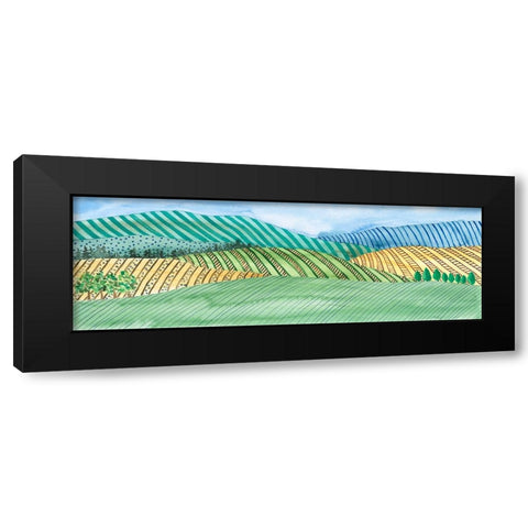 Striped Landscape I Black Modern Wood Framed Art Print with Double Matting by Moore, Regina