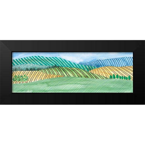 Striped Landscape I Black Modern Wood Framed Art Print by Moore, Regina