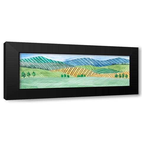Striped Landscape II Black Modern Wood Framed Art Print with Double Matting by Moore, Regina