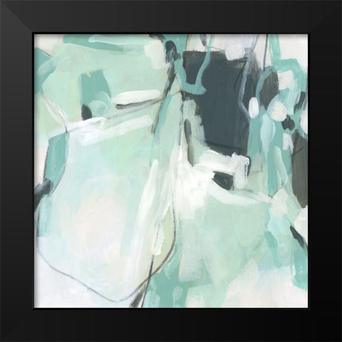 Turquoise Refraction I Black Modern Wood Framed Art Print by Vess, June Erica