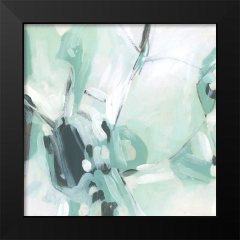 Turquoise Refraction II Black Modern Wood Framed Art Print by Vess, June Erica