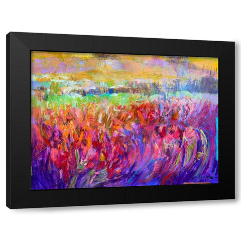 Iris Essence Black Modern Wood Framed Art Print by Fagan, Dorothy