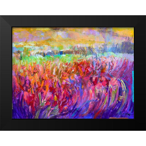 Iris Essence Black Modern Wood Framed Art Print by Fagan, Dorothy