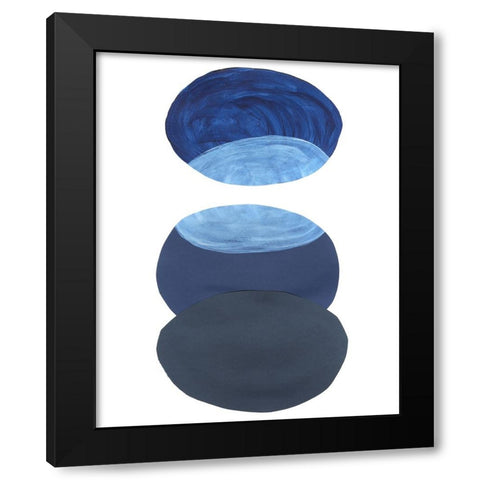Ultramarine Orbs I Black Modern Wood Framed Art Print with Double Matting by Willett, Michael