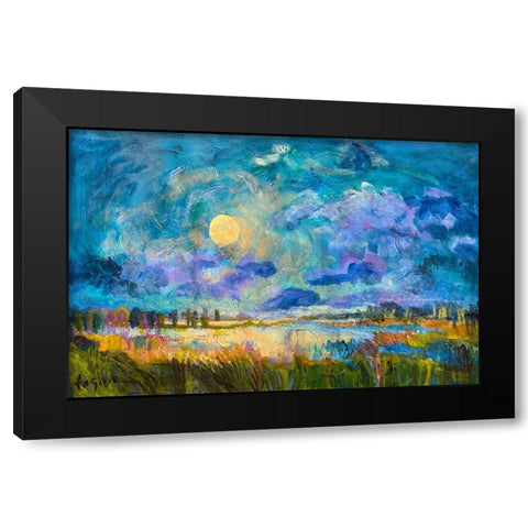 Moon Rising Black Modern Wood Framed Art Print by Fagan, Dorothy
