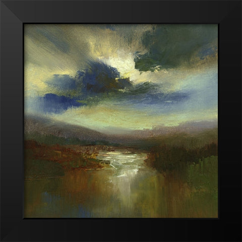 The Heavens  III Black Modern Wood Framed Art Print by Finch, Sheila