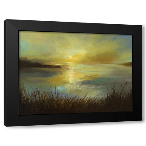 Dawn On The Lake Black Modern Wood Framed Art Print with Double Matting by Finch, Sheila