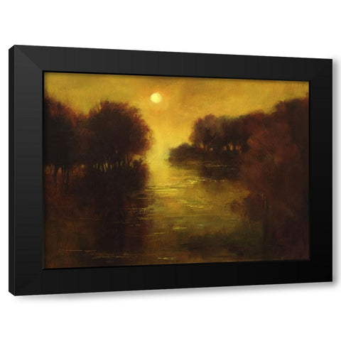 River Glow Black Modern Wood Framed Art Print by Finch, Sheila