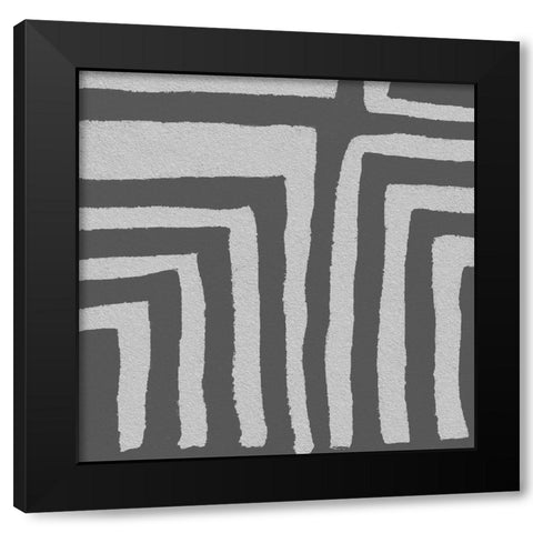 Square Decorative Batik  III Black Modern Wood Framed Art Print with Double Matting by Saunders, Alonzo