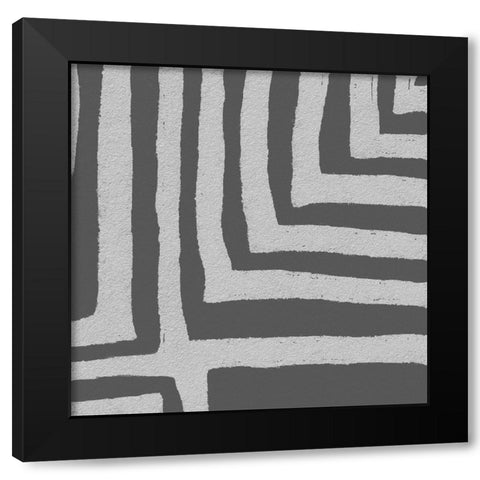 Square Decorative Batik  IV Black Modern Wood Framed Art Print with Double Matting by Saunders, Alonzo