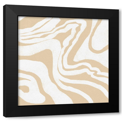 Square Modern Batik  I Black Modern Wood Framed Art Print with Double Matting by Saunders, Alonzo