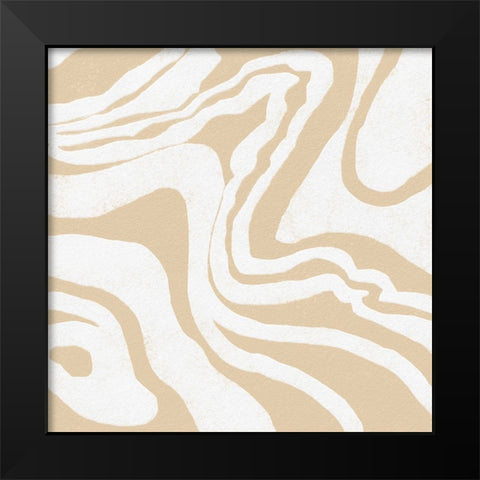 Square Modern Batik  I Black Modern Wood Framed Art Print by Saunders, Alonzo