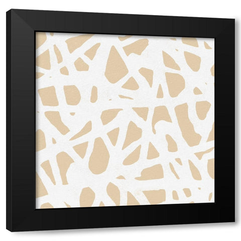 Square Modern Batik  V Black Modern Wood Framed Art Print with Double Matting by Saunders, Alonzo
