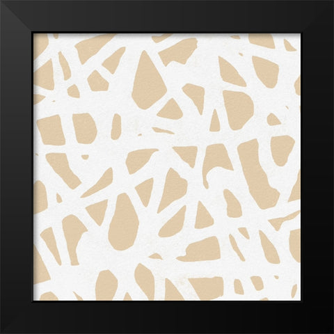 Square Modern Batik  V Black Modern Wood Framed Art Print by Saunders, Alonzo