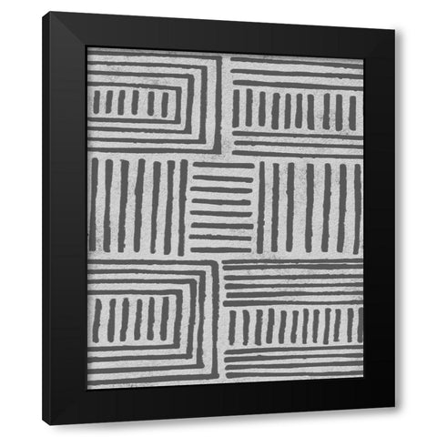 Vertical  Decorative Batik  I Black Modern Wood Framed Art Print by Saunders, Alonzo