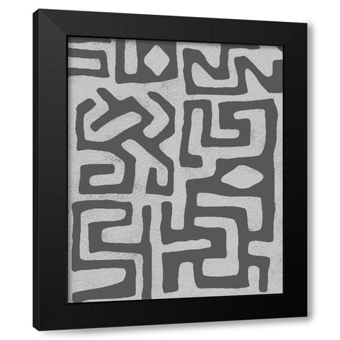 Vertical  Decorative Batik  IV Black Modern Wood Framed Art Print by Saunders, Alonzo