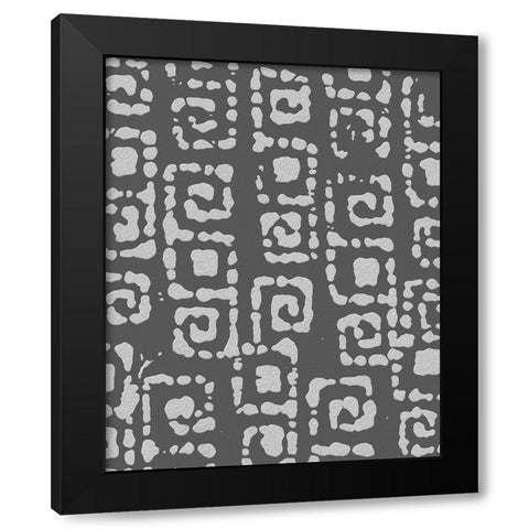 Vertical  Decorative Batik  VI Black Modern Wood Framed Art Print with Double Matting by Saunders, Alonzo