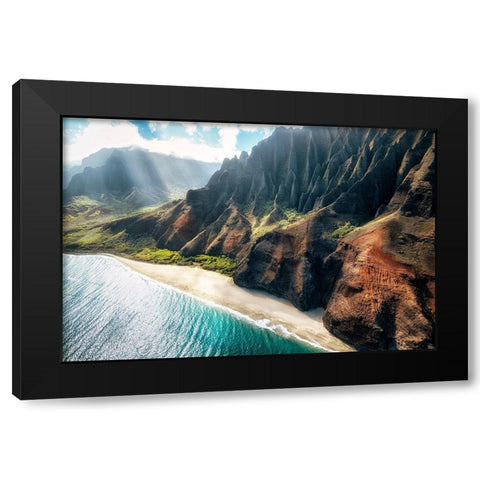 Na Pali Light I Black Modern Wood Framed Art Print by Head, Danny