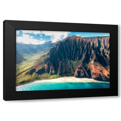Na Pali Light II Black Modern Wood Framed Art Print by Head, Danny
