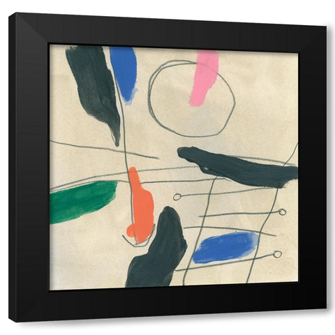 Dreaming Miro V Black Modern Wood Framed Art Print by Vess, June Erica