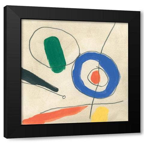 Dreaming Miro VII Black Modern Wood Framed Art Print with Double Matting by Vess, June Erica