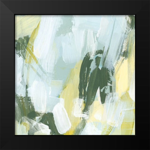 Citron Maze II Black Modern Wood Framed Art Print by Vess, June Erica