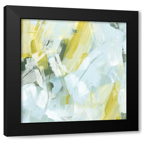 Citron Maze IV Black Modern Wood Framed Art Print with Double Matting by Vess, June Erica