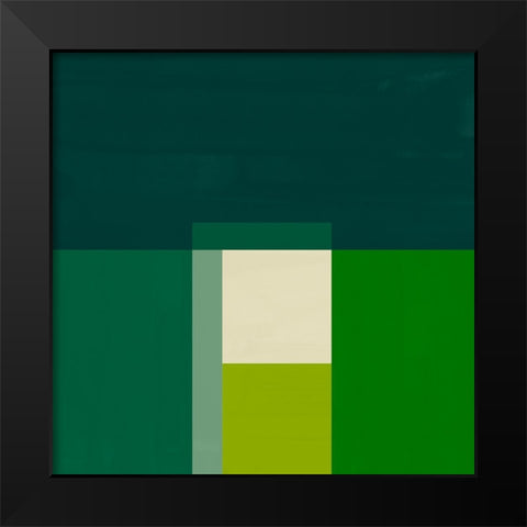 Emerald Centerpoint I Black Modern Wood Framed Art Print by Vess, June Erica