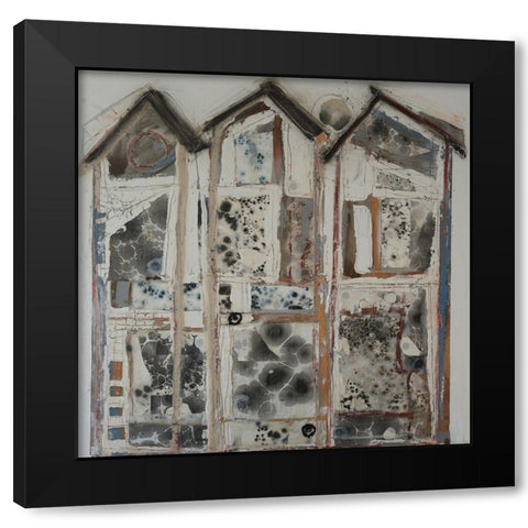 Bee Houses II Black Modern Wood Framed Art Print by Ferrell, Erin McGee