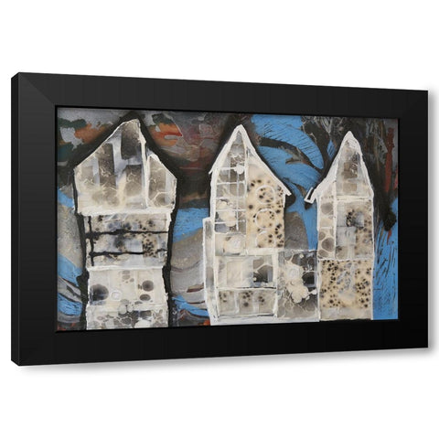 Bee Houses III Black Modern Wood Framed Art Print by Ferrell, Erin McGee