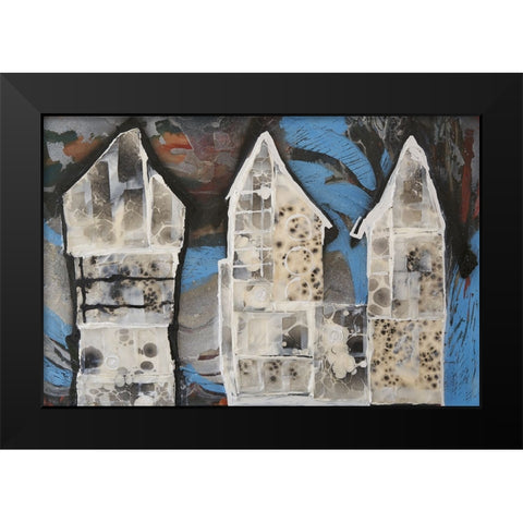 Bee Houses III Black Modern Wood Framed Art Print by Ferrell, Erin McGee