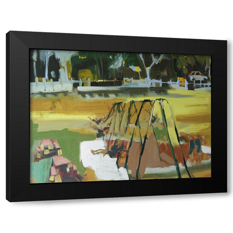 Swings Black Modern Wood Framed Art Print with Double Matting by Ferrell, Erin McGee