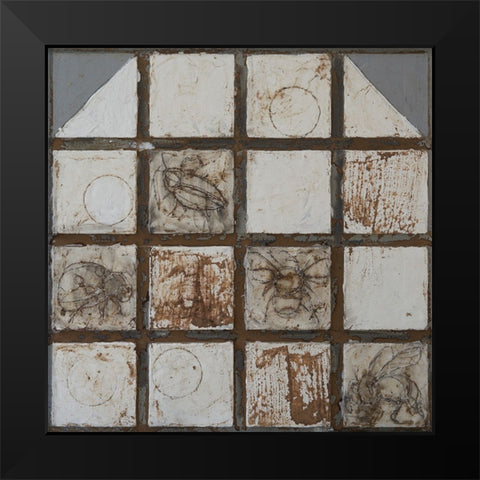 Unique Tiling II Black Modern Wood Framed Art Print by Ferrell, Erin McGee