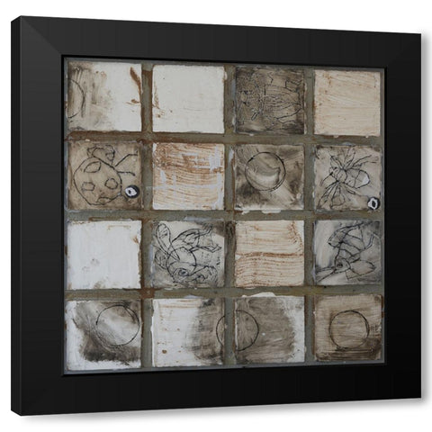 Unique Tiling III Black Modern Wood Framed Art Print by Ferrell, Erin McGee