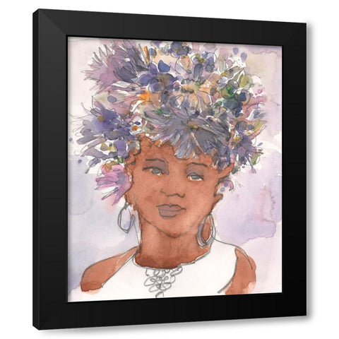 A Sister Moment I Black Modern Wood Framed Art Print with Double Matting by Dixon, Samuel