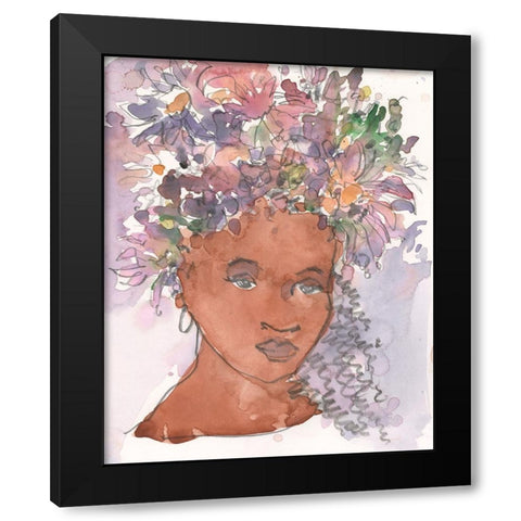 A Sister Moment II Black Modern Wood Framed Art Print by Dixon, Samuel